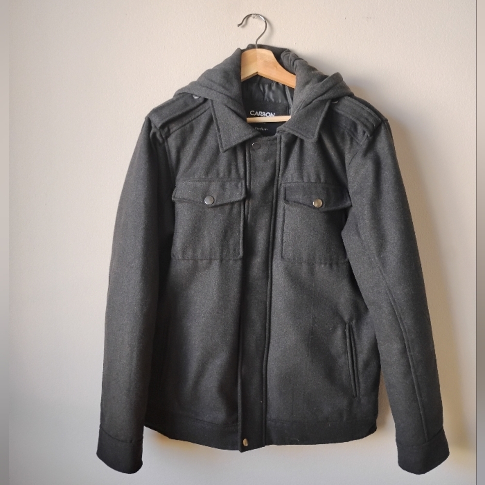 Carbon Charcoal Hooded Men's Jacket